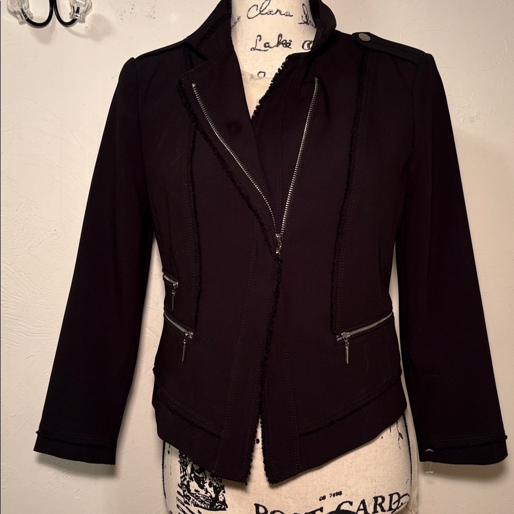 WHITE HOUSE BLACK MARKET Moto Jacket/Blazer NWOT! Black Sz 4